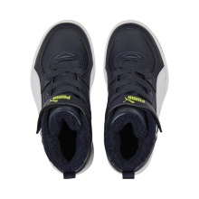 Puma Buty zimowe Rebound Joy Fur ocieplane przedszkole granatowo/lime dzieci